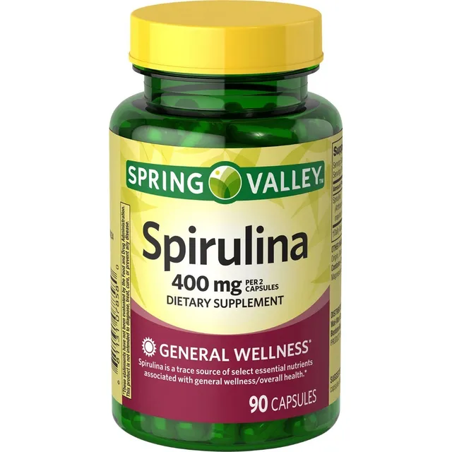Espirulina Spirulina C/90 cápsulas Importado Lab Spring Valley