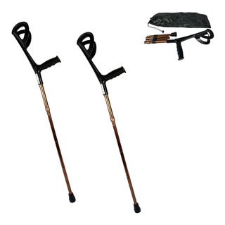 Muletas Canadienses Plegable Portátil Ajustable Bronce Par Muletas Canadienses Plegable Portátil Ajustable Bronce Par
