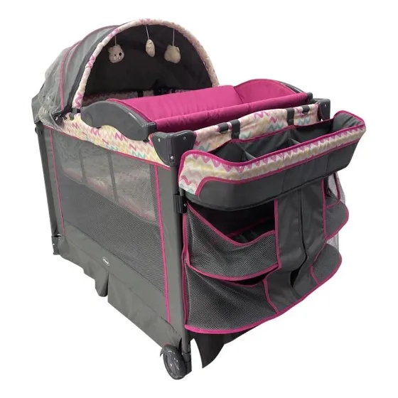 Cuna Corral Prinsel Con Cambiador Y Modulo Electrico Verona Color Rosa