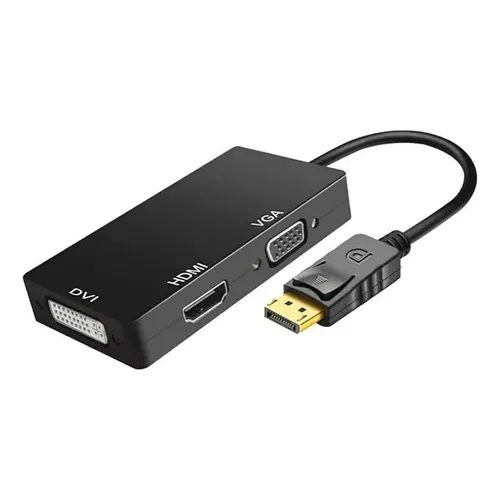 Convertidor Adaptador Display Port A Hdmi Vga Dvi 3 En 1 -dp