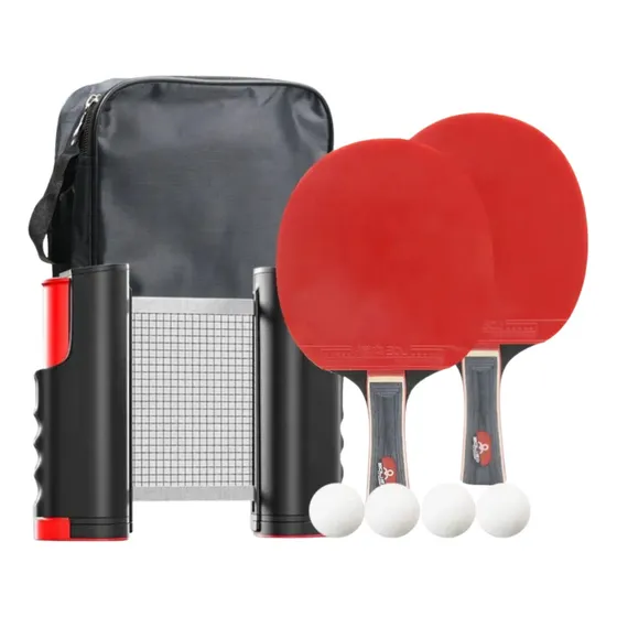 Pack 2 Paletas De Ping Pong + 4 Pelotas + Malla + Estuche