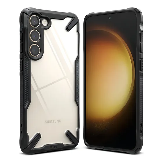 Estuche Funda Antichoque Antideslizante Delgado Rígido Protección De Grado Militar Soporte Correas Ringke Fusion X Para Samsung Galaxy S23 Plus - Negro
