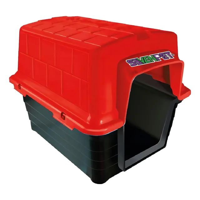 Casa Para Perro Mascota Plástico Resistente 52*41*40cm 11016 Color Rojo