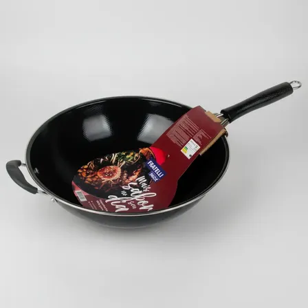 Frigideira Grande Wok Profissional Fratelli 34cm 3,3l Preto