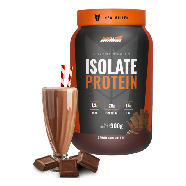 Isolate Protein 900g New Millen Sabor Chocolate Zero Lactose Zero Carboidratos