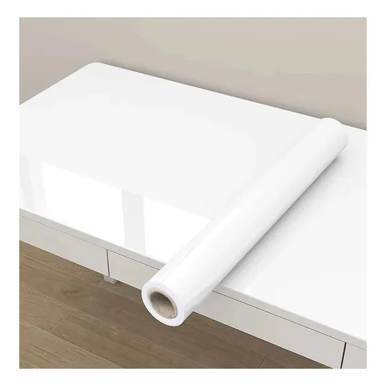 Papel Adesivo Branco Laca Para Envelopar Mesa Móveis 2m X 1m