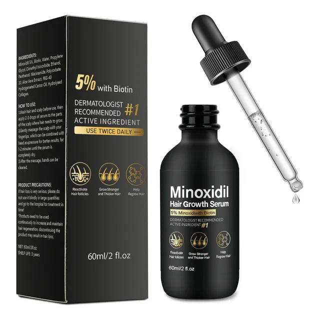 Minoxidil 5% Tratamiento Para Cabello Y Barba 60ml Solución Tópica Tratamiento Regenerador Formula Anticaída A Base