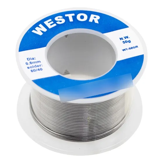 Rollo De Estaño 60/40 0.8mm 50gr Wt-50gr Westor