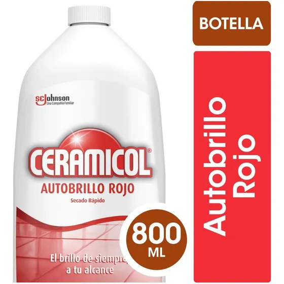 Ceramicol Cera Para Pisos Autobrillo 800ml Autobrillo Rojo