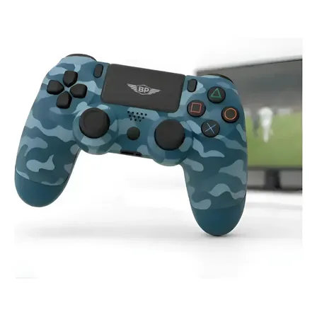 Controle Camuflado Sem Fio Compatível Com Ps4 Pc Celular Tv Azul