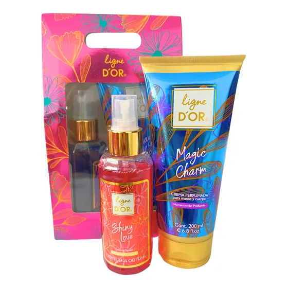 Kit Splash + Crema Perfumada En Estuche Regalo Novias Amor