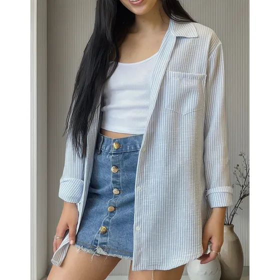 Camisa A Rayas Para Dama