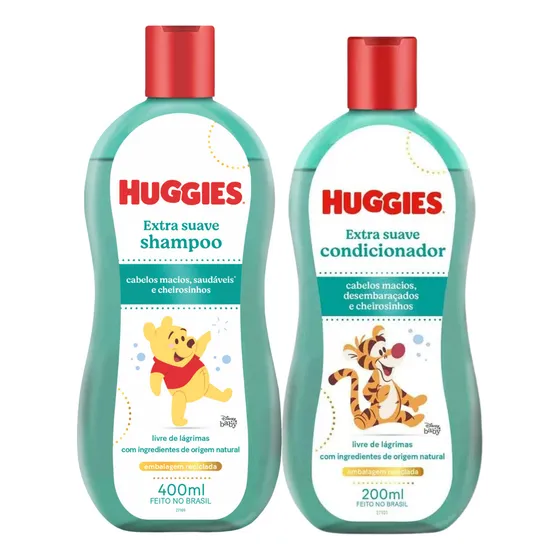  Kit Shampoo E Cond. Infantil Huggies Extra Suave 400ml