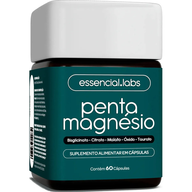Penta Magnésio - Bisglicinato + Dimalato + Citrato + Taurato + Óxido De Magnésio - A Combinação Perfeita De 5 Magnésios Com Máxima Pureza E Biodisponibilidade - 60 Cápsulas Sem Sabor Penta Magnésio - Bisglicinato + Dimalato + Citrato + Taurato + Óxido De Magnésio - A Combinação Perfeita De 5 Magnésios Com Máxima Pureza E Biodisponibilidade - 60 Cápsulas Sem Sabor