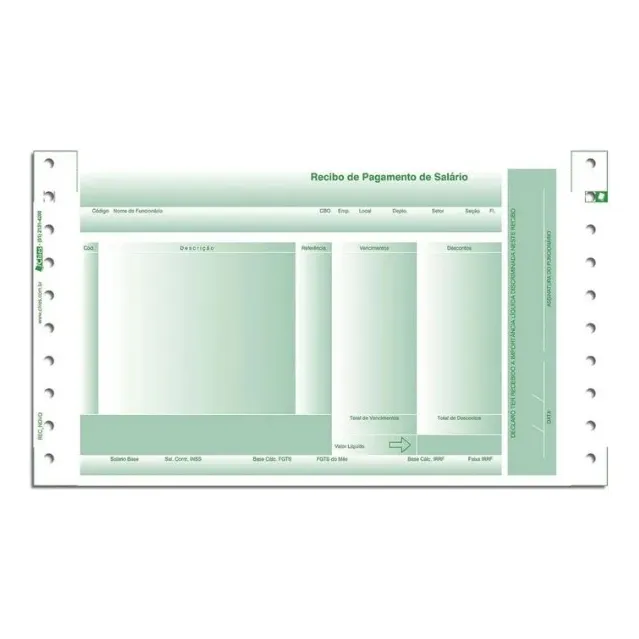 Formulario Holerite Carbono Lab 4 Verde C/1600 Fls 1755-5