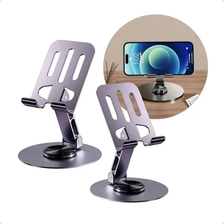 Suporte Apoio De Mesa Para Celular Alumínio Giratória 360°