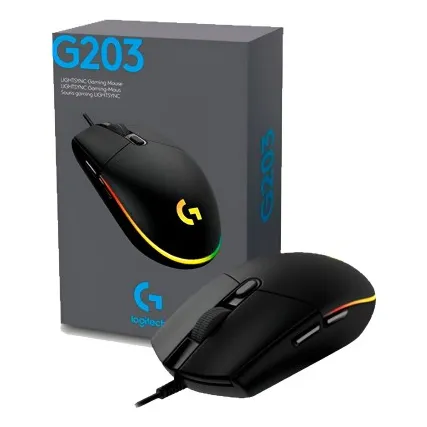 Mouse Logitech Usb G203 Lightsync Gaming Black
