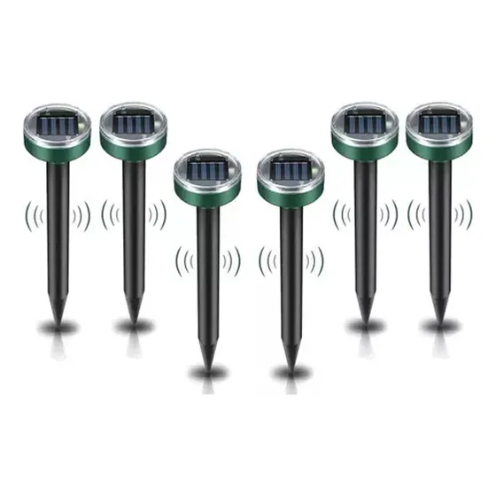 6pcs Repelente Solar Ultrassônico Susto Pragas Cobras Ratos