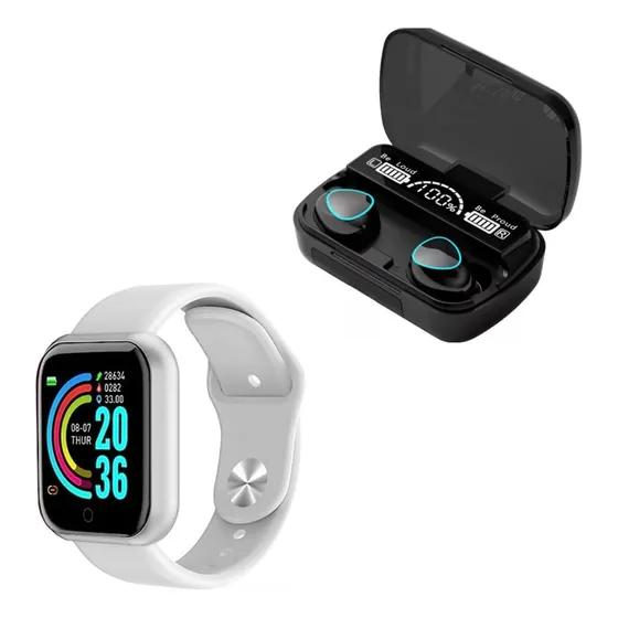 Kit Relógio Smartwatch D20 + Fone De Ouvido Sem Fio M10