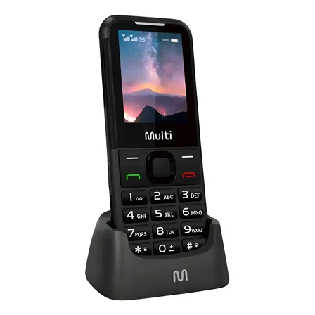 Telefone Celular Multilaser P9225 Vita 4g Dual Sim Base Carregamento Botão Sos Cor Preto