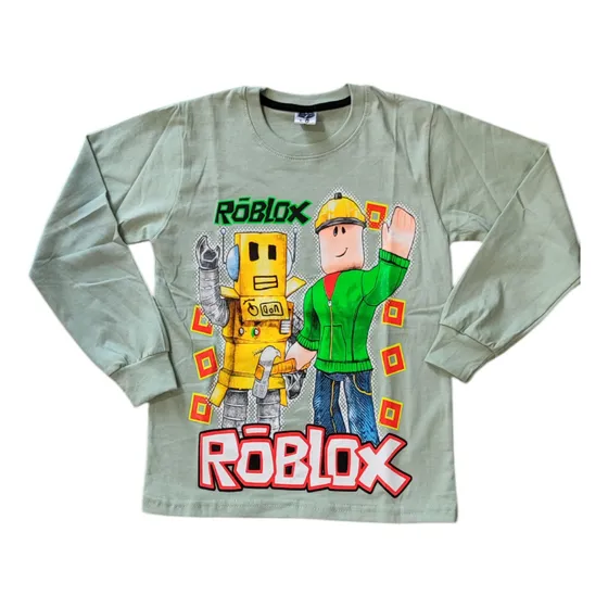 Camiseta Manga Larga Roblox 100% Algodon Peinado