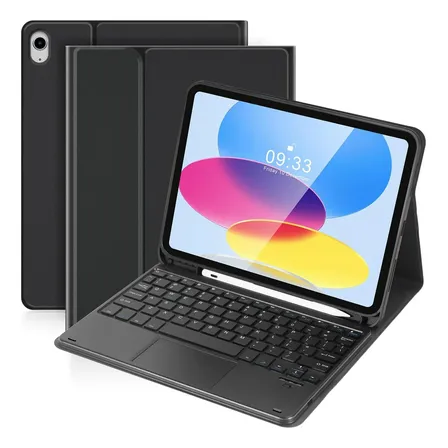 Abnt2 Teclado Touchpad + Capa Para iPad 11ª A16 A3354 /a3355 Preto