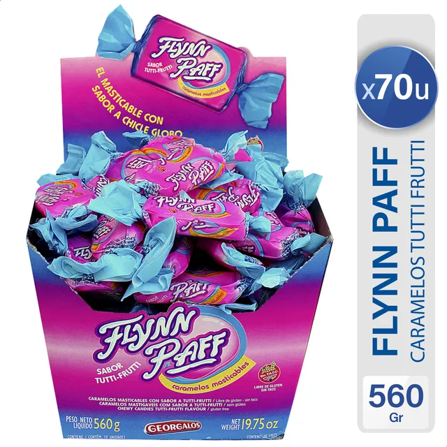  Caramelos Flynn Paff Tutti Frutti Sin Tacc Caja X70