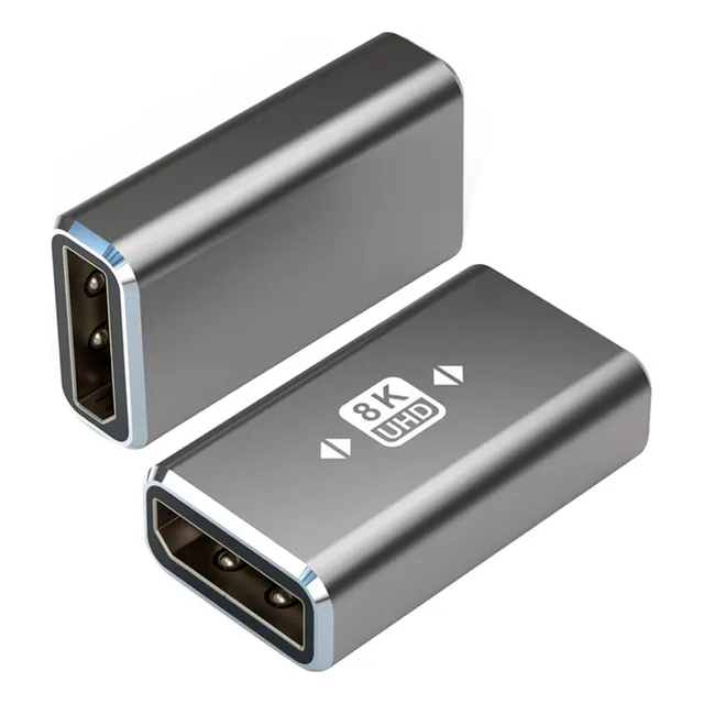 Adaptador Cople Slim Company Unión Recta De HDMI Hembra A HDMI Hembra 8K Para Unir Dos Cables Color Negro