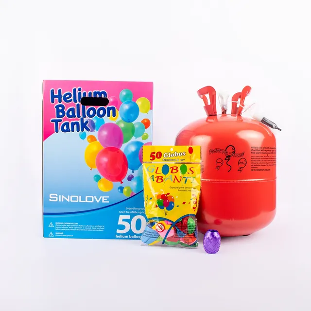 Gas Helio + 50 Globos Y Cinta Decorativa De Obsequio !!