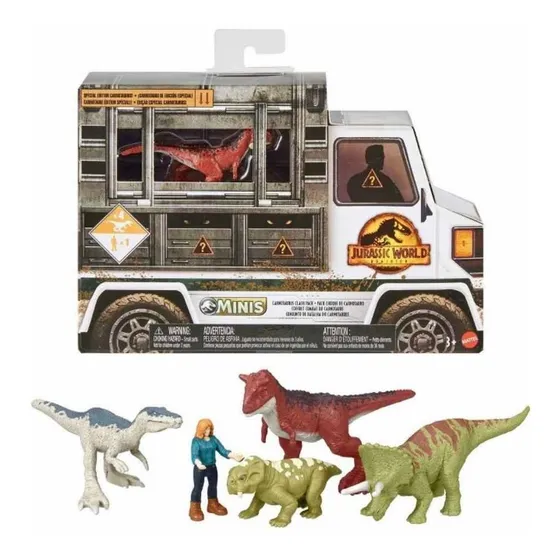 Dinosaurio 5 Mini Pack Carnotauro Y Claire Jurassic World