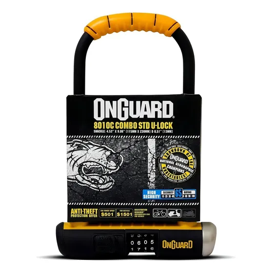 Candado Bicicleta Onguard U-lock Clave Std 115mx230m Color Negro