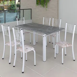Conjunto De Jantar Mesa 140x75cm Tampo De Granito TopĂĄzio Conjunto De Jantar Mesa 140x75cm Tampo De Granito TopĂĄzio