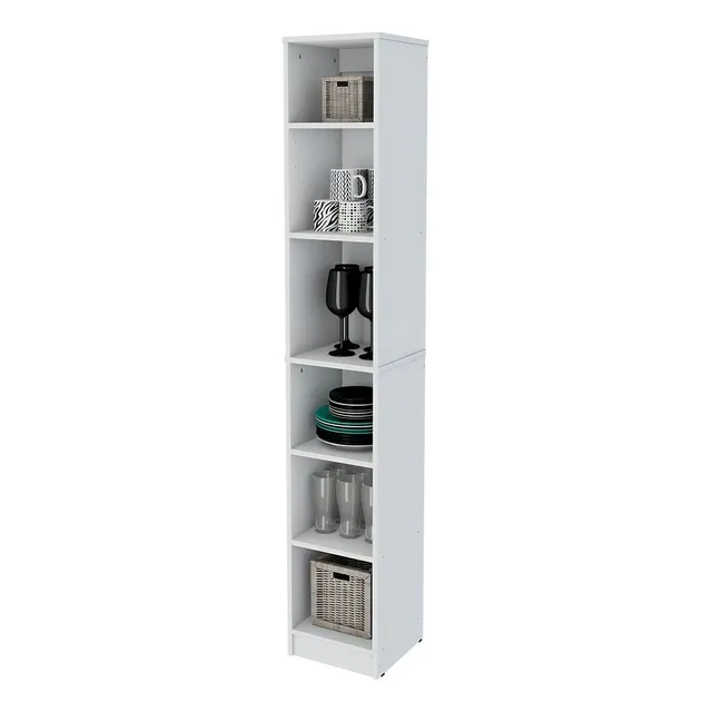 BIBLIOTECA MELAMINA 4 ESTANTES MULTIUSO DORMITORIO OFICINA COLOR BLANCO