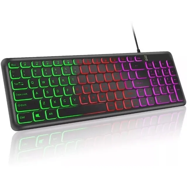 Teclado Gamer Seisa Teclas Redondas Luces Led