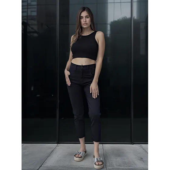 Pantalón Baggy Boris Gabardina Elastizado Tiro Alto Byh