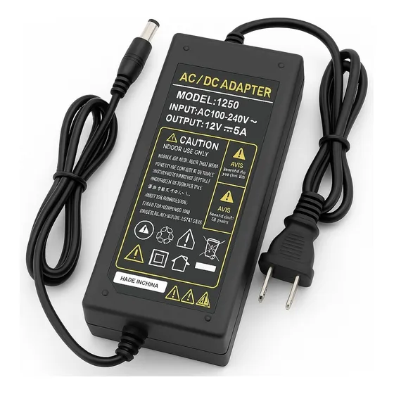 Transformador 12v 5amp Para Luces Led Tv Dvr Y Camaras