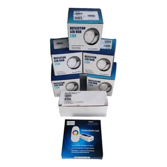 5 Lampara Alberca Inox 12 Watts Colores Kit Completo Alexa