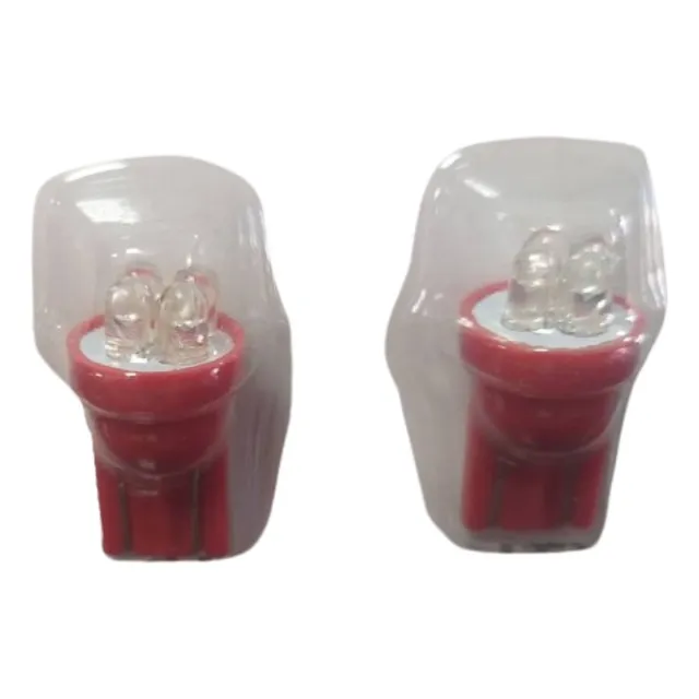 Bombillo Muelita 4 Led Rojo (par)