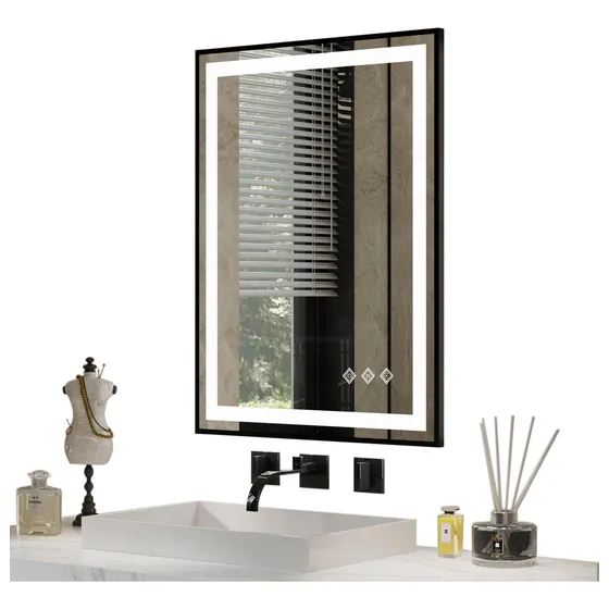 Artmu espejo led para baño de 50x70 cm con 3 temperaturas botones táctiles inteligentes con función de temporizador