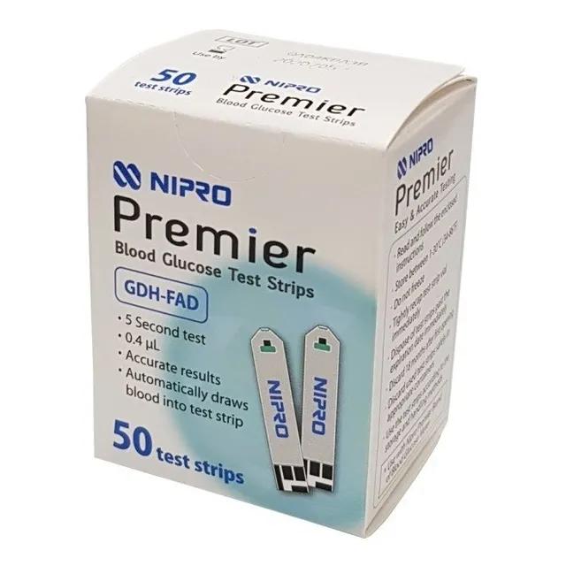 Tiras Reactivas Para Glucómetro Nipro Premier X 100 Und Color Blanco