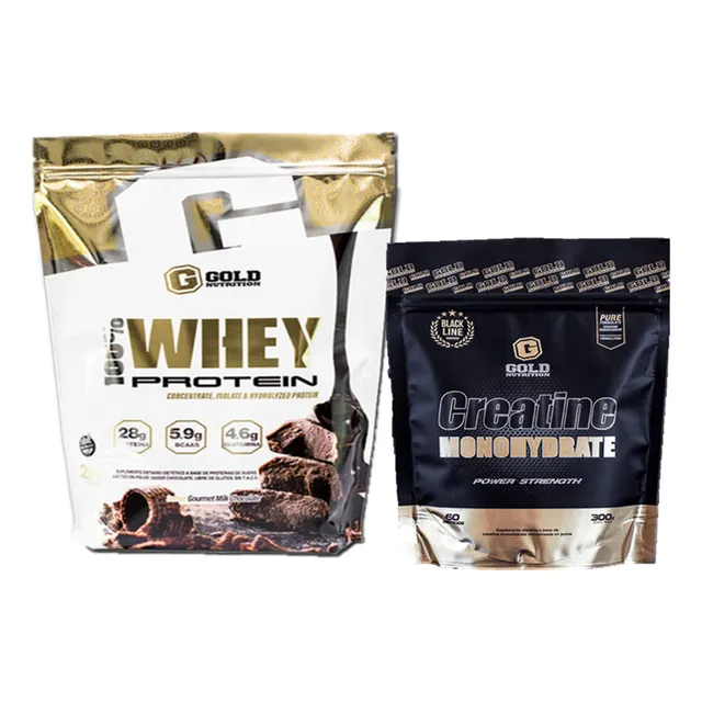 Gold Nutrition 100% Whey Protein 2lb + Creatina 300g Neutra