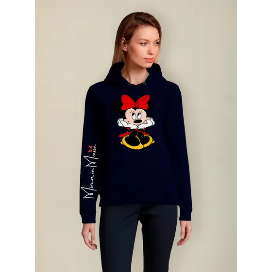 Polerón Minnie Mouse Pensando Oversize Unisex 100% Algodón Todas Las Tallas