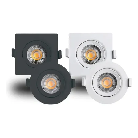 Kit 10 Luminária Spot 7w Quadrado Redondo Frio Neutro Quente