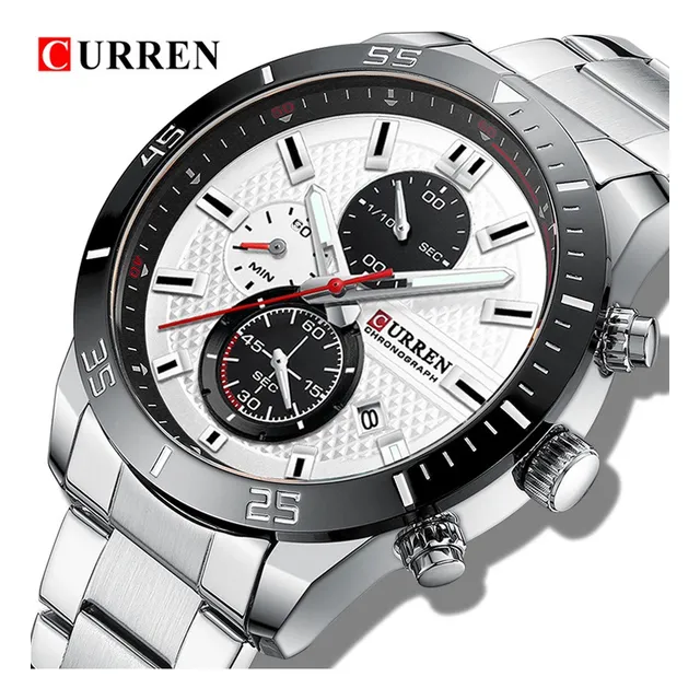 Curren Reloj Hombre Cuarzo De Lujo Cronógrafo Original