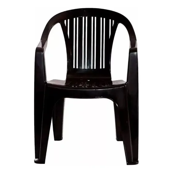 Silla Plástica Negra Plástico Resistente Interior/exterior