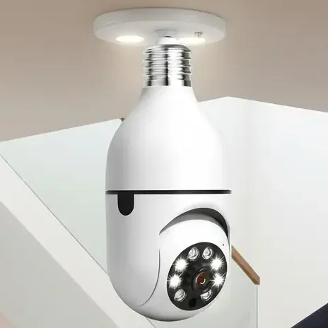 Cámara Foco Espía Wifi Sensor De Movimiento Color Blanco | Cuotas sin interés