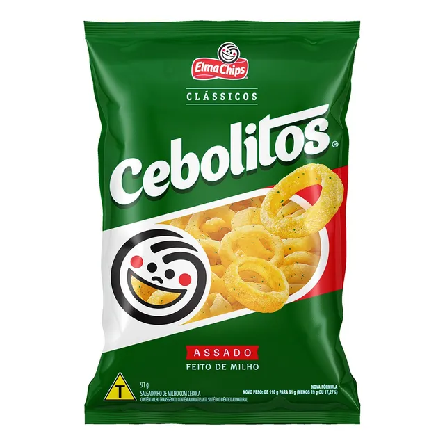 Salgadinho De Milho Sabor Cebola Cebolitos 91g Elma Chips