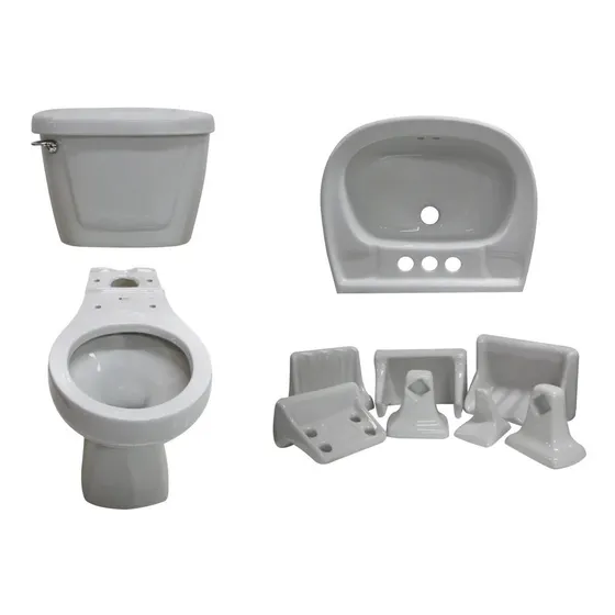 Juego Baño Cato Jazmin Gris Plata Redondo 