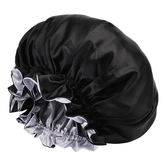 Gorra De Seda Para Dormir, Satén Ajustable, Reversible Doble