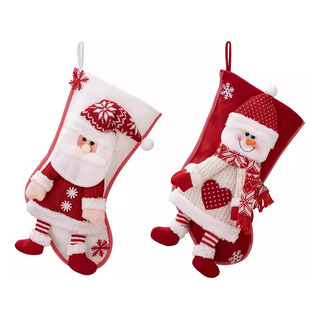 2 Pcs De Medias Navideñas, Adornos Navideños Bolsa De Regalo 2 Pcs De Medias Navideñas, Adornos Navideños Bolsa De Regalo